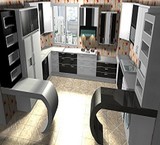 The design of the cabinets and the wardrobe