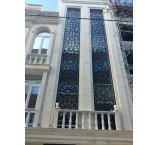 Metal facade of the building-diamond panel