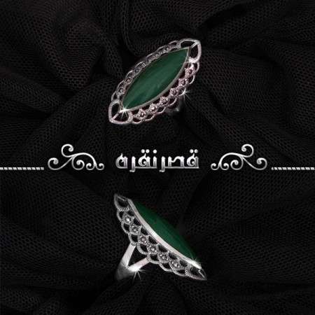 الفضة خاتم العقیق مرصع بالجواهر الأخضر