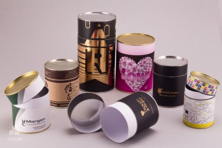Cardboard cans and cylindrical cardboard packaging containers