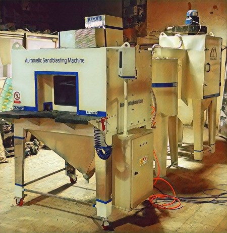 Automated dental implant sandblasting machine