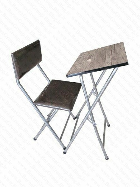 Folding desk with box and folding chair