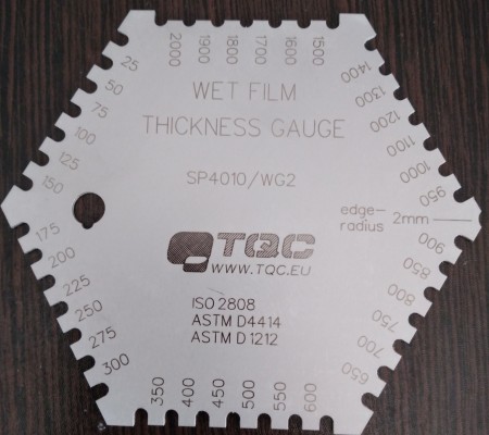 Film thickness gauge - color comb thickness gauge