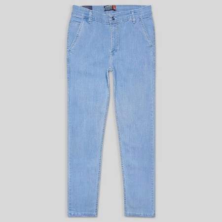 Straight jeans with cross pockets, length 110, plain ice 111011-5
