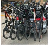 Single to 4 bicycle straps on the back of the car