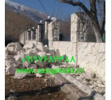 Installation of stone facade wall and column