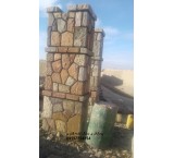 Implementation of Malon Klum stone for the Chinese wall, installation of the column at the top of the door