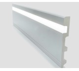 White 10 centimeter light-hiding plinth made of polystyrene (pvc)