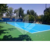 Specialized implementation of hard court tennis in the club