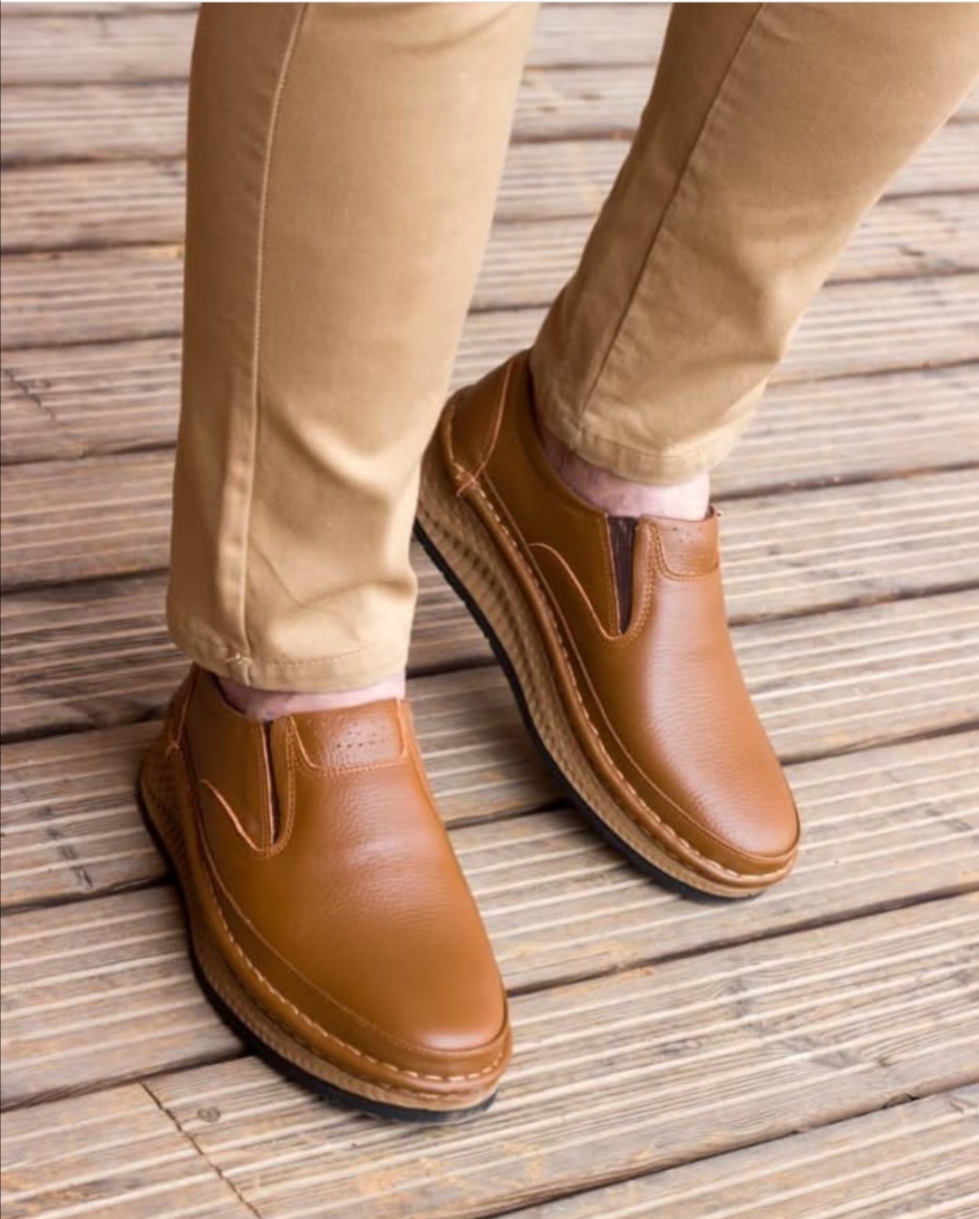 کفش طبی راحتی مردانه نوین چرم تبریز مدل کاپیتال کشی طرح کلارک | دناطب