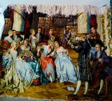 تابلوفرش دستباف تبریز طرح ویلون زن فرانسوی