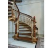 Round wooden and metal stairs