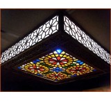 شیشه رنگی بین کابینت - شیشه رنگی باکس‌های دکوراسیون