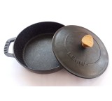 Cast iron pan with two handles