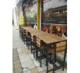 Cafe Wooden Desk and Chair Designed in Tehran and Karaj