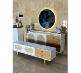 آینه کنسول ست میز تلویزیون حصیری