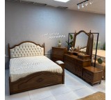 سرویس خواب دونفره خورشید چوبی فندقی