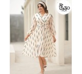 پیراهن مجلسی زنانه کرپ حریر طرحدار