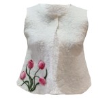 Horflat Brand Felt Vest with Tulip Design