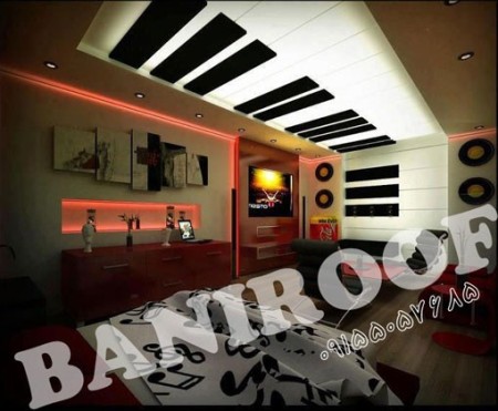 Suspended ceiling decorative elastic with the ability to print photos, custom lighting, diverse prod ...