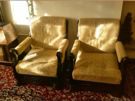 Couch + reception desk + footstool