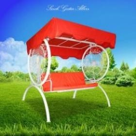 Bed next to the pool, roundtable, rectangle, etc. chairs, lace-up back and M