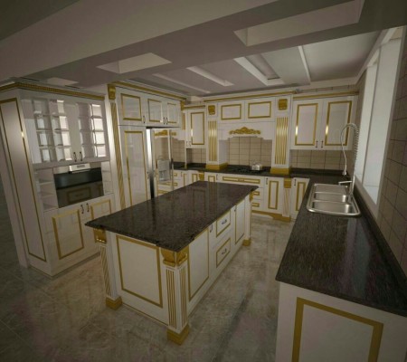 دکوراسیون داخلی ست چوب-کابینت-کاغذ دیواری