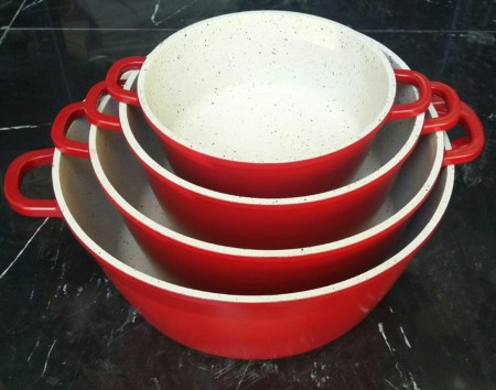 Reconstruction of Teflon, cast iron and granite