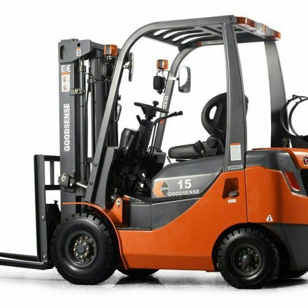 A variety of forklifts and pallet jacks