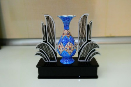 گلدان میناکاری باپایه فانتزی