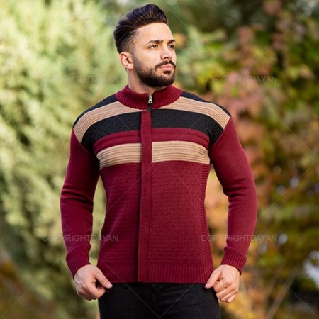 بافت مردانه Zima مدل E7074 (زرشکی) + ارسال به همه جا