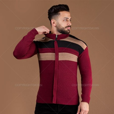 بافت مردانه Zima مدل E7074 (زرشکی) + ارسال به همه جا