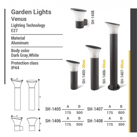Lights garden set radius