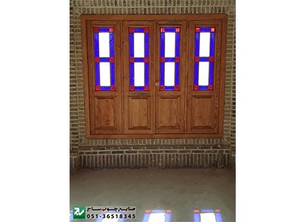 Sash window, tinted glass, wooden, traditional Chinese knot lattice