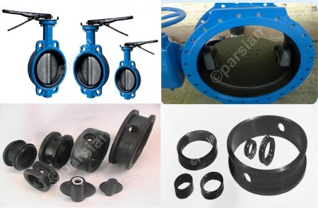 سیت لاستیکی و تفلونی انواع باتر فلای ولو و روکش پروانه و پوسته پمپ ها با پوشش های لاستیکی و پلی یورت ...