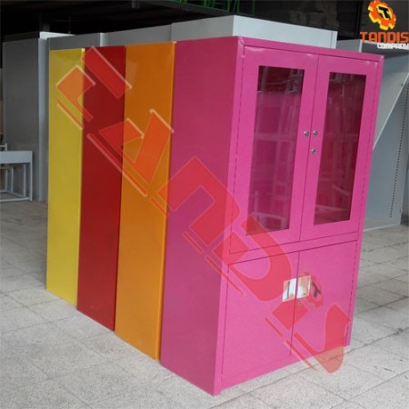 کمد کتابخانه شیشه ای قاب دار