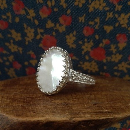 انگشتر نقره صدفی ماسیا