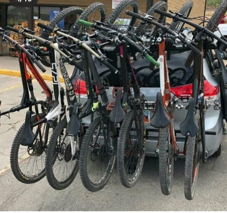 Single to 4 bicycle straps on the back of the car