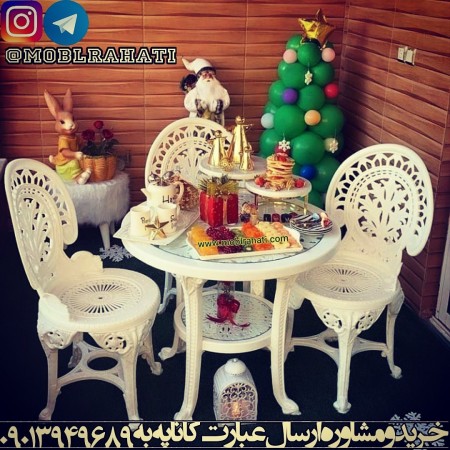 ناهار خوری و میز و صندلی پلیمری ملیکاوا مدل طاووسی