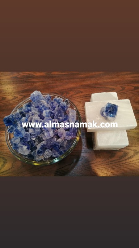 Blue salt. Blue crystal salt. Blue salt