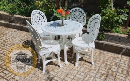 Peacock polymer garden chair and table for 4 people