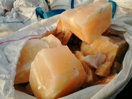 Orange salt rock. Pink salt rock