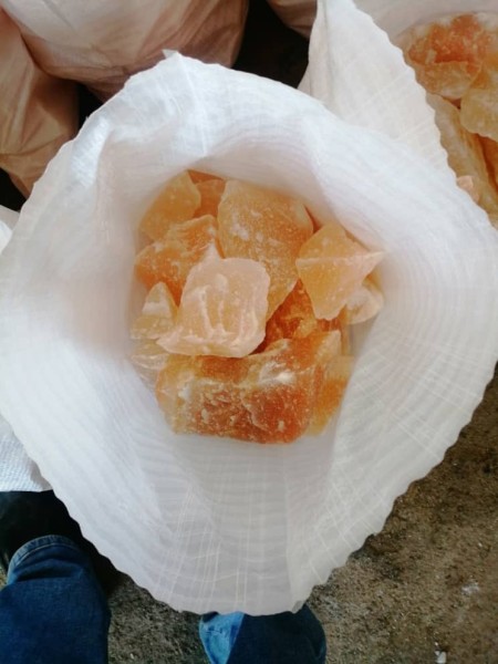 Orange salt rock. Pink salt rock