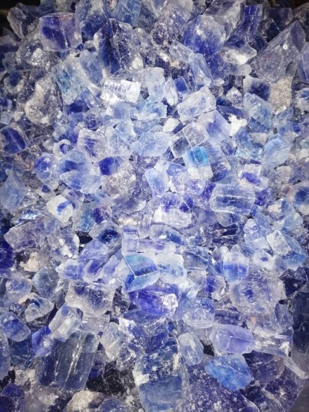 Blue salt. Blue crystal salt. Blue salt