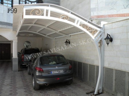 Car canopy in the yard