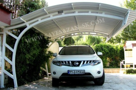 Car canopy in the yard