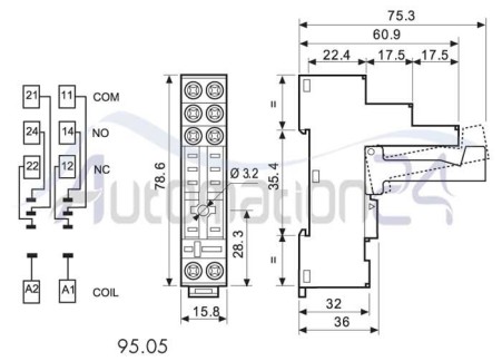 رله فیندر 4052.9024 + سوکت