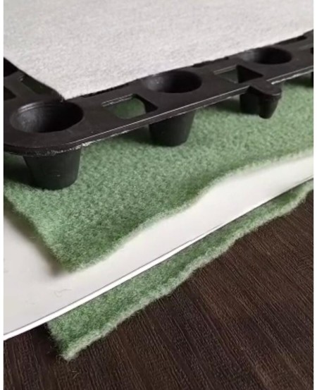 Specialized material for green roof-geotextile, 3D drainage, soil filter and pvc sheet