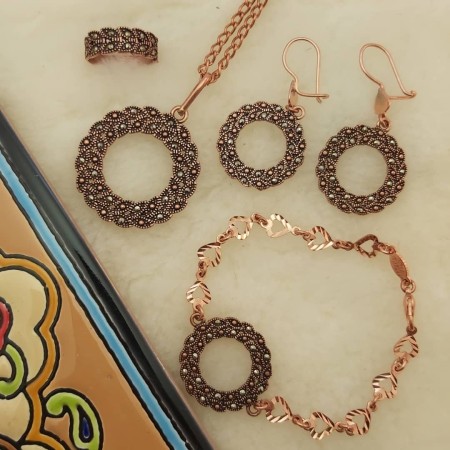 Copper ball set with margarite stone