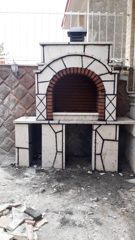 Installation of barbecue fireplace